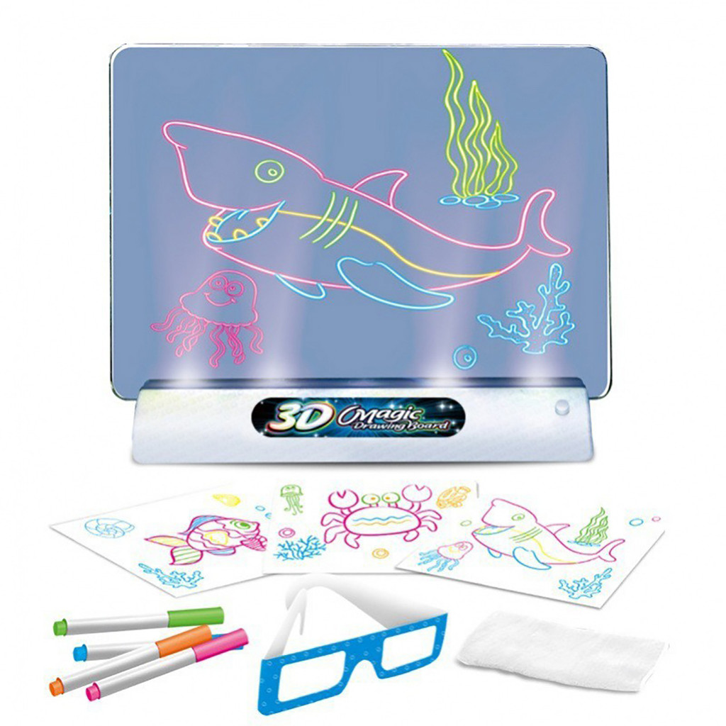 

3D children's graffiti drawing board, luminous fluorescent board LED handwritten message board