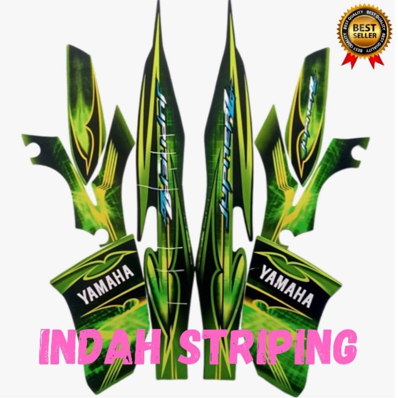 STRIPING STIKER LIS MOTOR JUPITER Z BURHAN TAHUN 2008 WARNA HIJAU