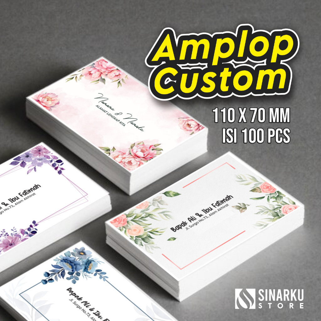 

AMPLOP KONDANGAN MINI (100 PCS) CUSTOM NAMA DAN ALAMAT | DESAIN CANTIK ELEGAN KEREN | CETAK AMPLOP