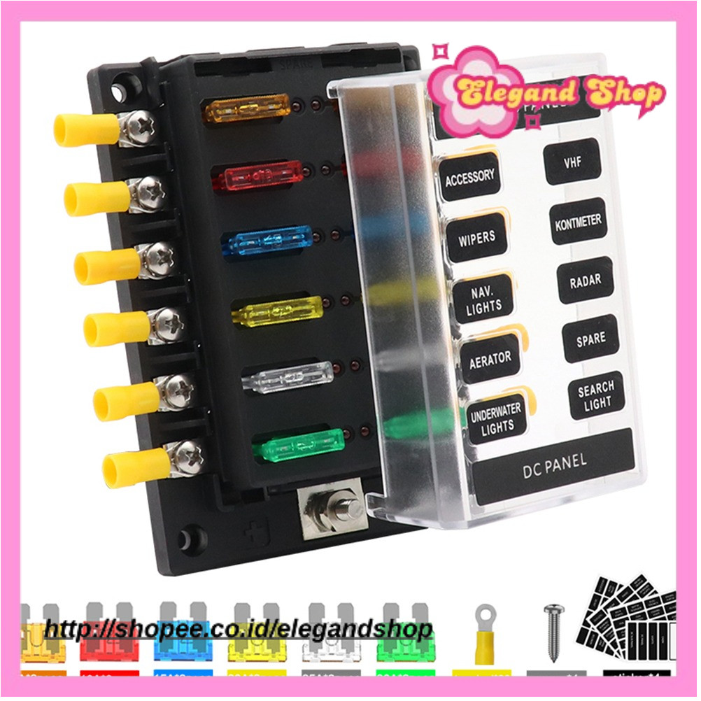 mini fuse fuse fuse fuse car audio car with LED warning indicator 12 ways car fuse