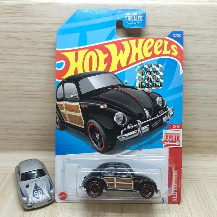 SLK99 hot wheels volkswagen beetle hitam red edition