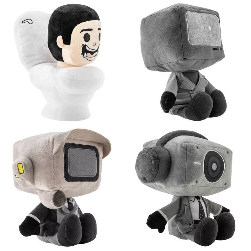 Skibidi Toilet Plush Doll Mystery Plush Toilet Doll Monitoring TV Camera Headphone Man Titans Soft S