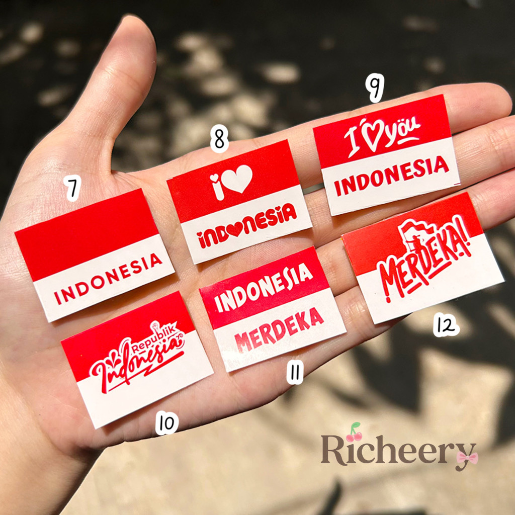 

Stiker Pipi Bendera Merah Putih Kemerdekaan 17 Agustus HUT RI Aksesoris Sticker Love Anak Atk Bjm Banjar Banjarmasin Richeery