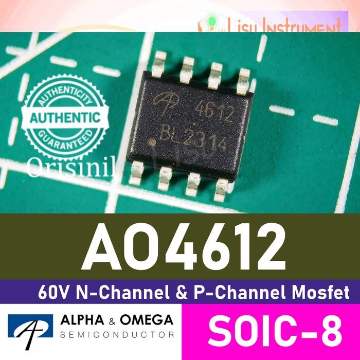 AO4612 60V N-Channel & P-Channel Mosfet 4612 SOIC-8 Alpha Omega Origin