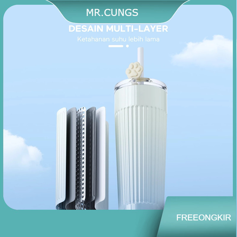 Sedotan Aesthetic Tumbler Stainless Steel Botol Minum Tumbler Minum 500ml