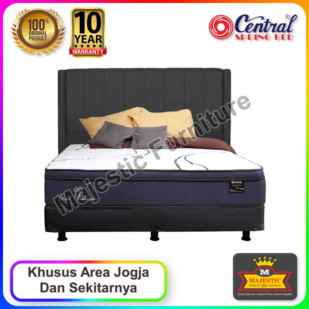 Set Spring Bed Central Gold Valencia - Cellini Dakota - 90/100/120/160/180/200 - Jogja (Tebal 33 cm,