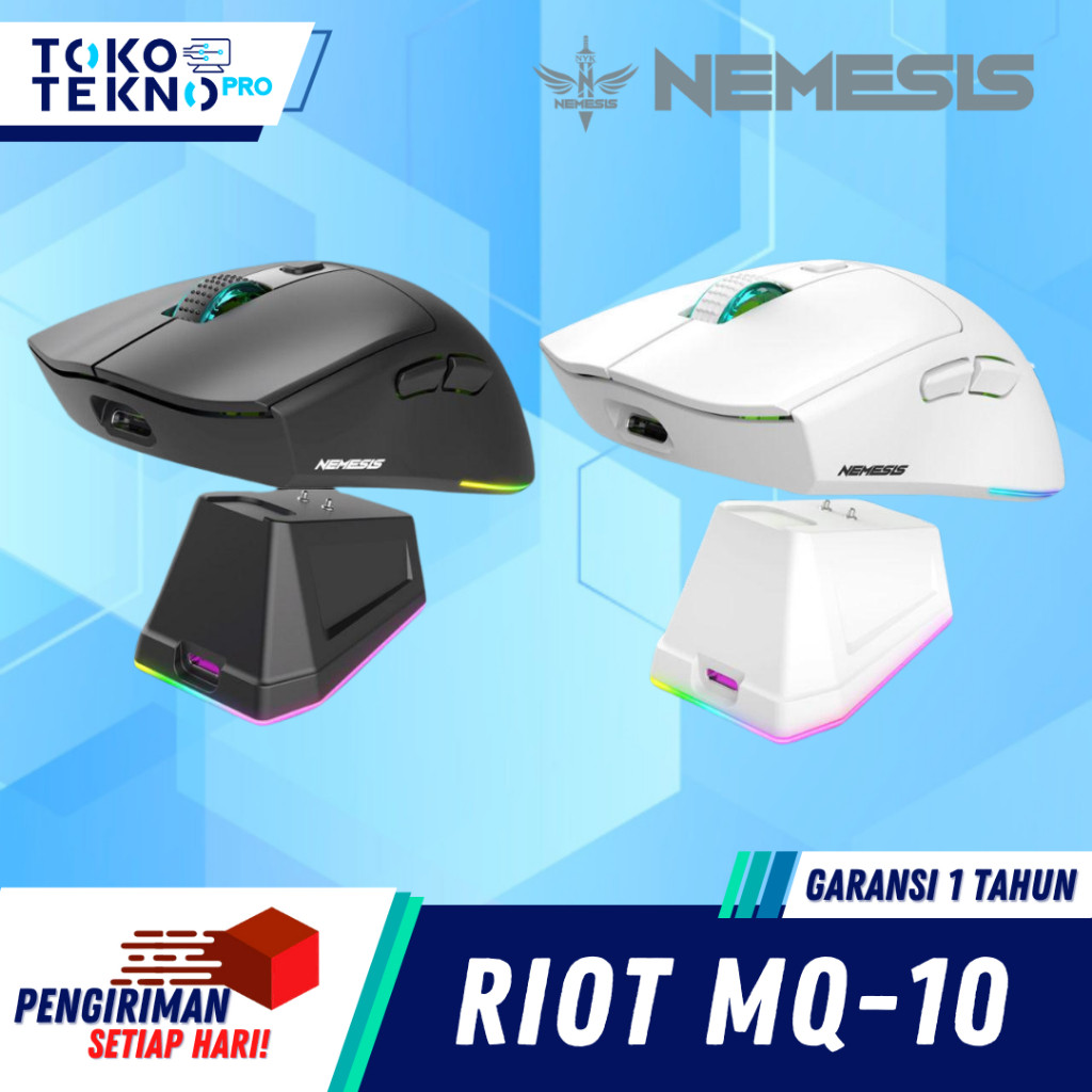 Giga Net Store NYK Nemesis Riot MQ10 / MQ-10 Mouse Wireless Dual Mode Rechargeable Battery with Dock