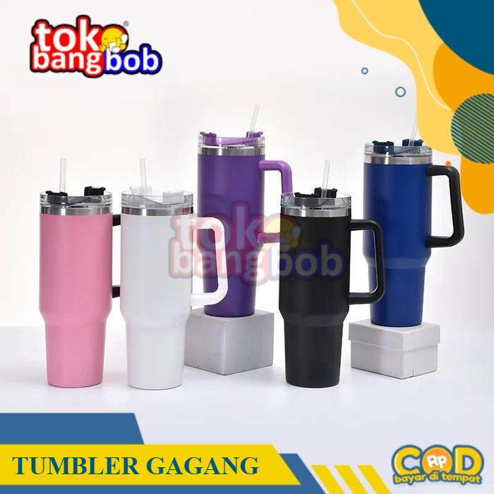 TERMOS TUMBLER GAGANG JUMBO 1200ML/ TERMOS KOPI STAINLESS TAHAN PANAS DAN DINGIN