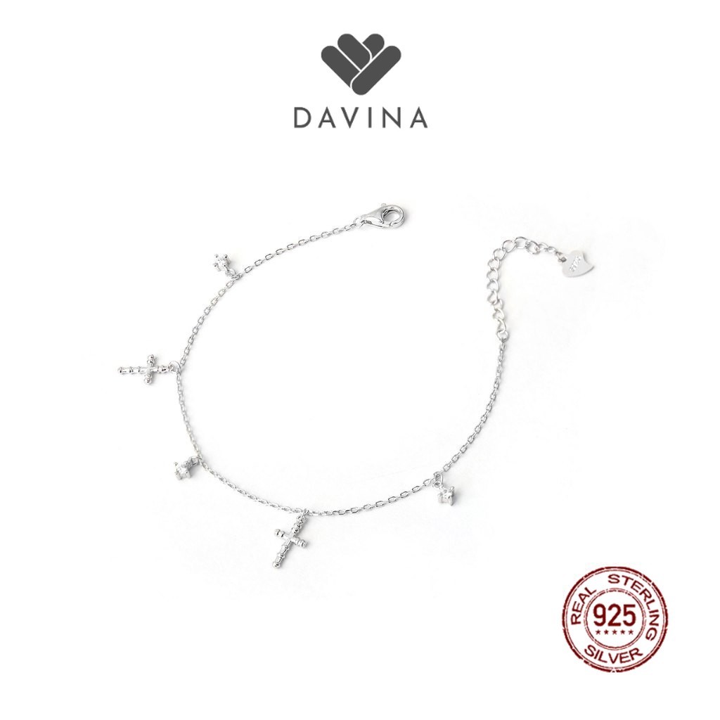DAVINA Ladies Christ Bracelet Sterling Silver 925 - Gelang Wanita Perak S925 Salib Kristen