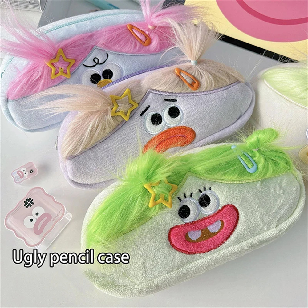 

Kawaii Funny Plush Pencil Case - Big Capacity Cartoon Big Mouth Design Portable School Pencil case Creative Gift for Students