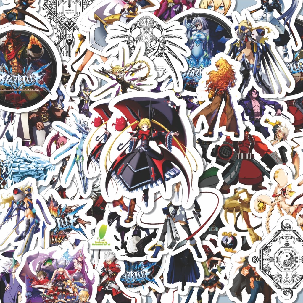 

100PCS Lucu Stiker Game Series Blaz Blue Karakter Mix 10 Stiker Aesthetic Stiker Anti Air Stikers Berperekat Waterproof sticker decal buat Motor Helm Buku Journal Koper Casing HP Laptop Botol Minum Hadiah anak