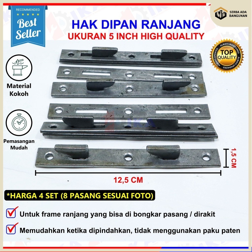 SAB Hak Dipan 5 Inch isi 8 pcs l Bracket Ranjang (1set - 4 pasang) | Hak Ranjang 5 Inch