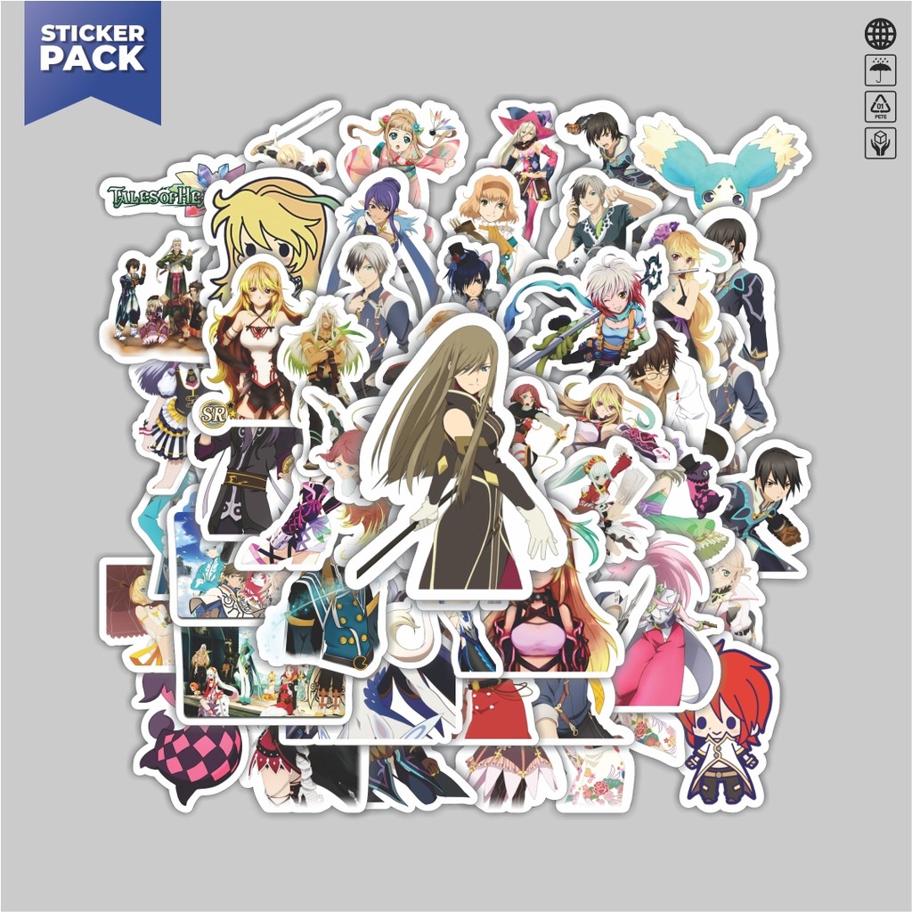 

[100PCS]Stiker Pack Stiker Game Series Tales Of Series Karakter Mix 3 Aesthetic Vinyl Anti Air Dekorasi Sticker Laptop Buku Journal Koper Helm Casing HP Gitar Helm Skateboard
