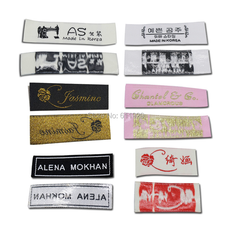 

Free shipping custom clothing iron-on woven labels/NOT SEWED garment embroidered tags/T-shirt labels 2000 pcs a lot