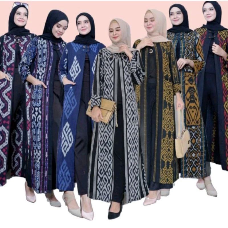 OUTER TENUN CARDIGAN LONG, CARDIGAN, BUSANA MUSLIM, OUTEWEAR WANITA