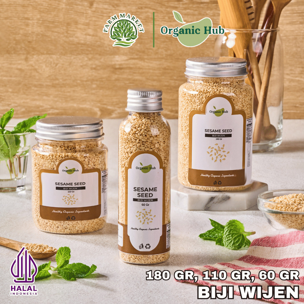 

Organic Hub Biji Wijen Sangrai Roasted Sesame seed Biji Wijen Putih Bumbu Masak Hiasan Makanan Terlaris