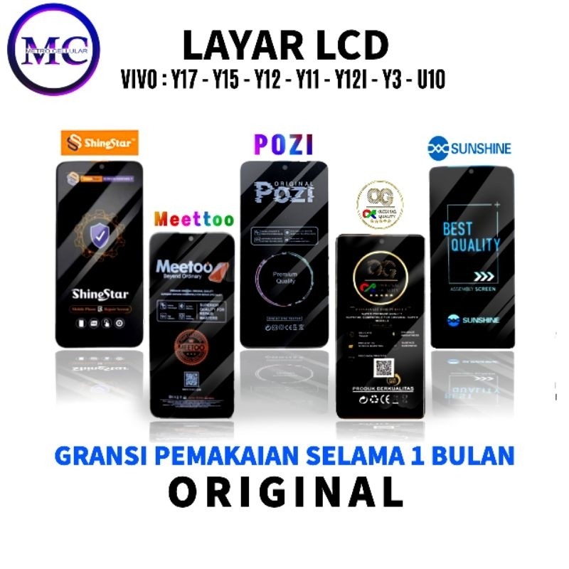 LCD TOUCHSCREEN VIVO Y17 1902 - Y15 1901 - Y12 1904 - Y11 1906 - VIVO Y12I - VIVO Y3 - VIVO U10 ORI 