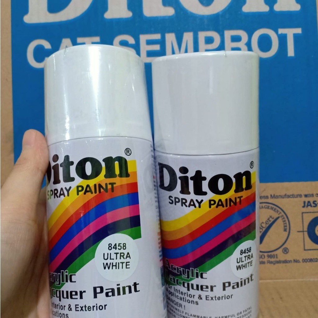 Pilox Pilok Cat Semprot DITON Spray Paint - 8458 ULTRA WHITE / PUTIH SUSU / PUTIH GLOSSY (300cc / 30
