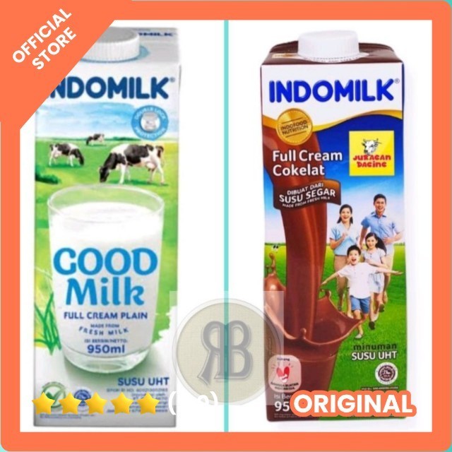 

Indomilk susu UHT 950ml / indomilk UHT coklat / UHT plain