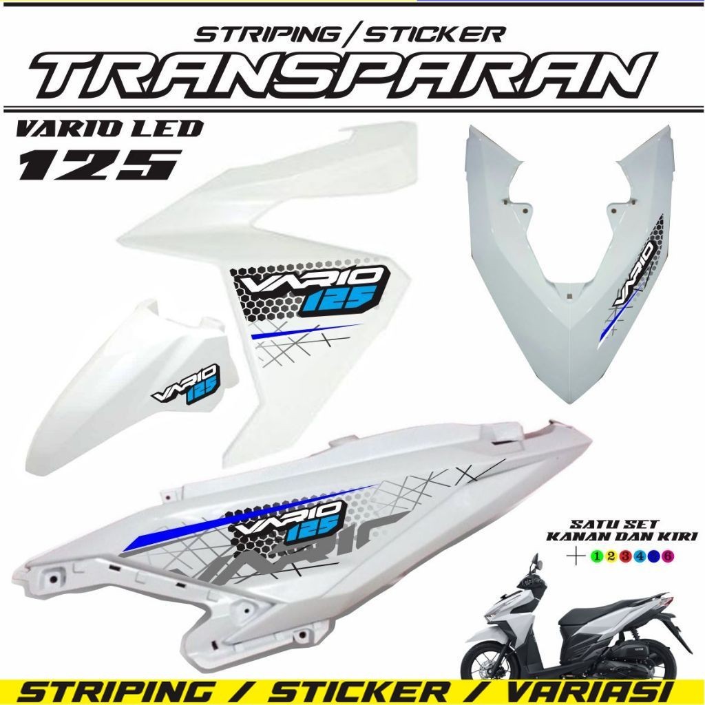 STRIPING STIKER  CLICK MOTOR VARIO LED 125 FI TRANSFARAN STIKER TRANSPARAN MOTOR VARIO FI 125 LED ST
