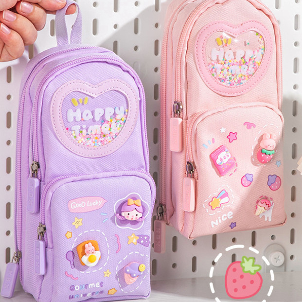 

YEN Tempat Pensil Kotak 3D Anak Lucu Besar / Fun Korea Bag Model Pensil Kanvas 6 Kamar /Sekolah