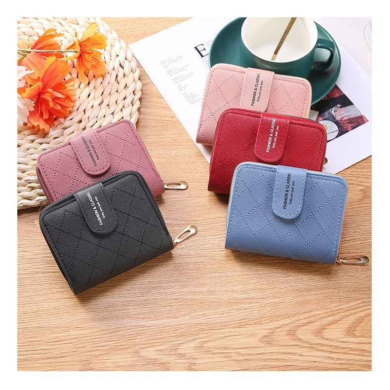 Dompet Lipat Wanita Kulit Premium PU Fashion HSWD911