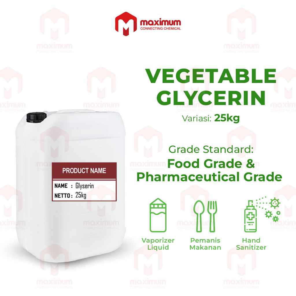 Gliserin Nabati / VG / Vegetable Glycerine Pharmateutical Grade 25 Kg