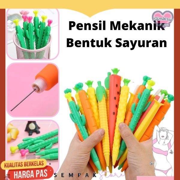 

SS Pensil Mekanik Bentuk Sayuran Mechanical Pencil Vegetables Aesthetic Fancy Wortel Corn Alat Tulis Anak Sekolah Murah