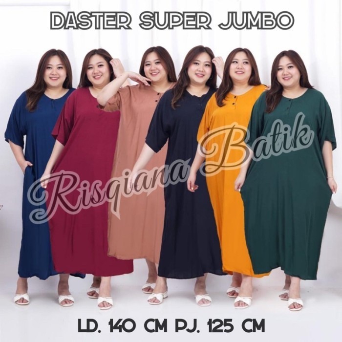 LD 140 Daster Jumbo Batik Polos XXXL Ld 140 Baju Tidur Wanita