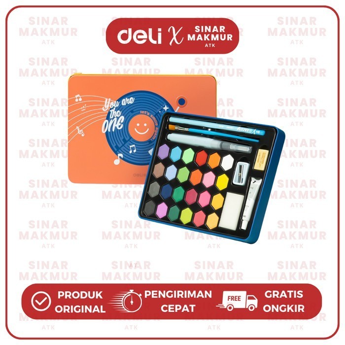 

Solid Watercolor Paint/Cat Air Padat 24 Warna Deli 73936-24 (Set)