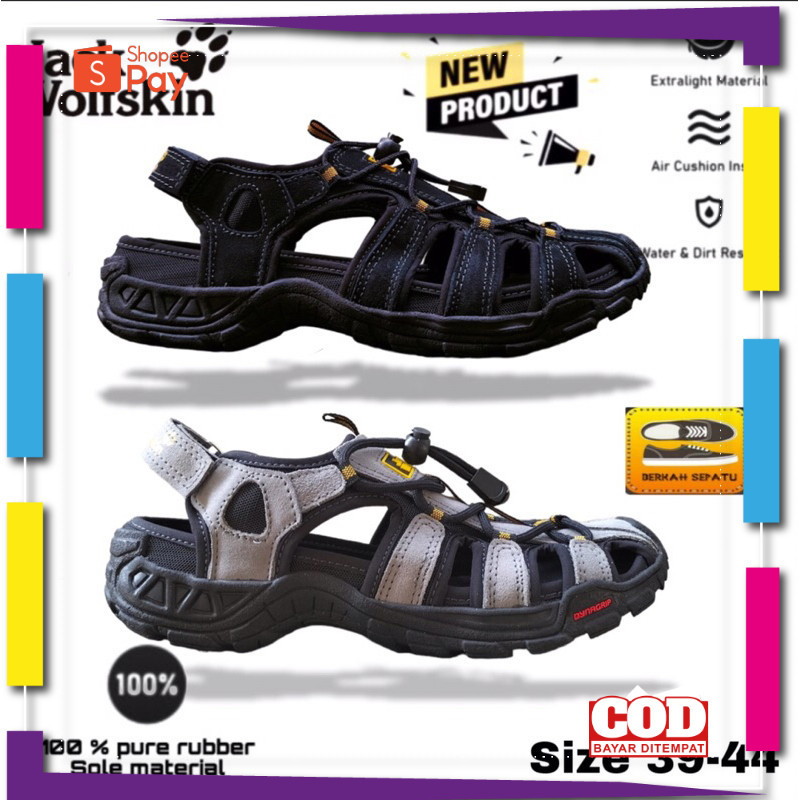 [PREMIUM ORIGINAL] Sepatu Sandal Gunung Pria Jack Wolfskin Terbaru / Sepatu Sepeda Gunung Mtb / Gowe