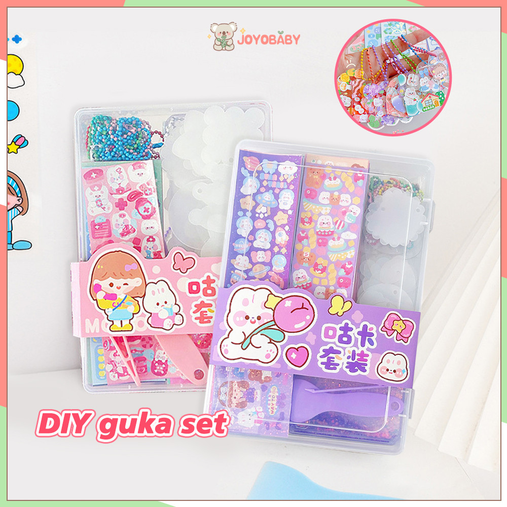 

JOYOBABY Stiker Anak DIY kotak guka kartun Set Gantungan Kunci DIY Set Stiker Kreatif DIY Keychain Set