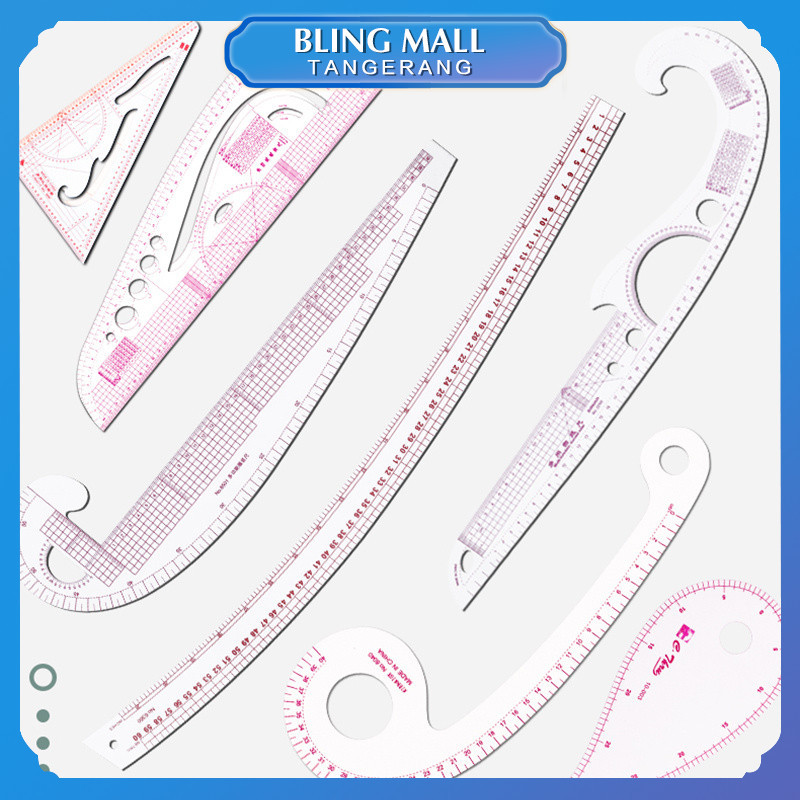 

Penggaris Jahit Transparan Clear Measuring Penggaris Tailor Untuk Industri Pakaian Menjahit 7 Pcs