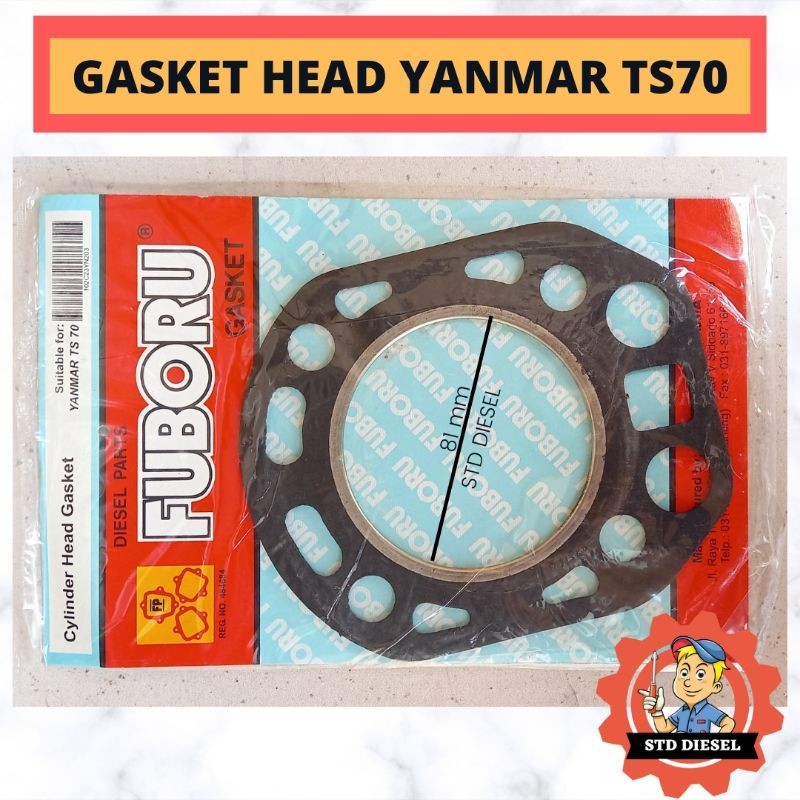 GASKET HEAD YANMAR TS70 PAKING CYLINDER HEAD KOP TS 70 MERK FUBORU MESIN TRAKTOR MOLEN