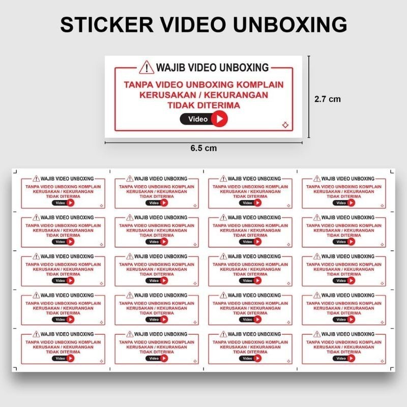 

[ DELSER MOTOR ] TERLARIS STIKER VIDEO UNBOXING 100pcs / LABEL STICKER WAJIB VIDEO UNBOXING STIKER TEMPEL PAKET VIDEO UNBOXING RETUR TERMURAH COD