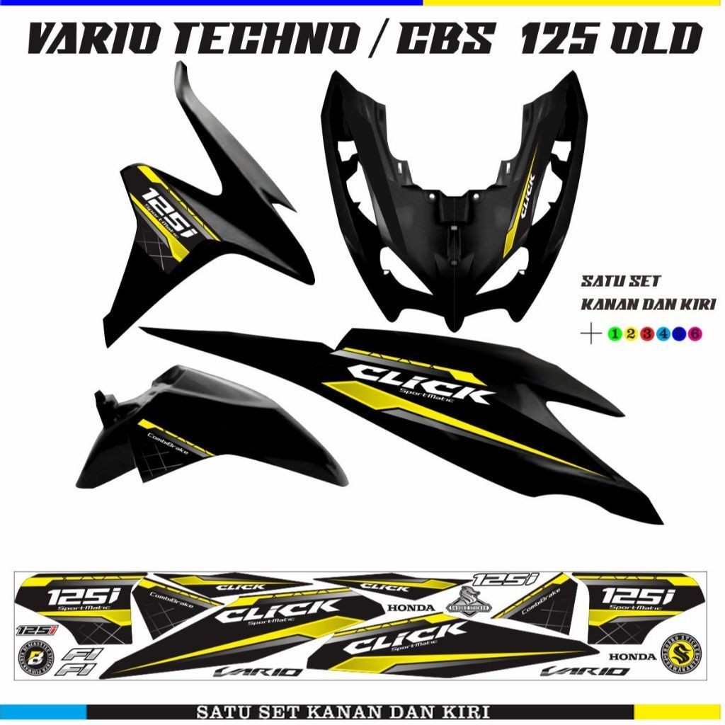 SETIKER MOTOR / STIKER  MOTOR VARIO TECHNO / CBS OLD 125 FI / STRIPING VARIO