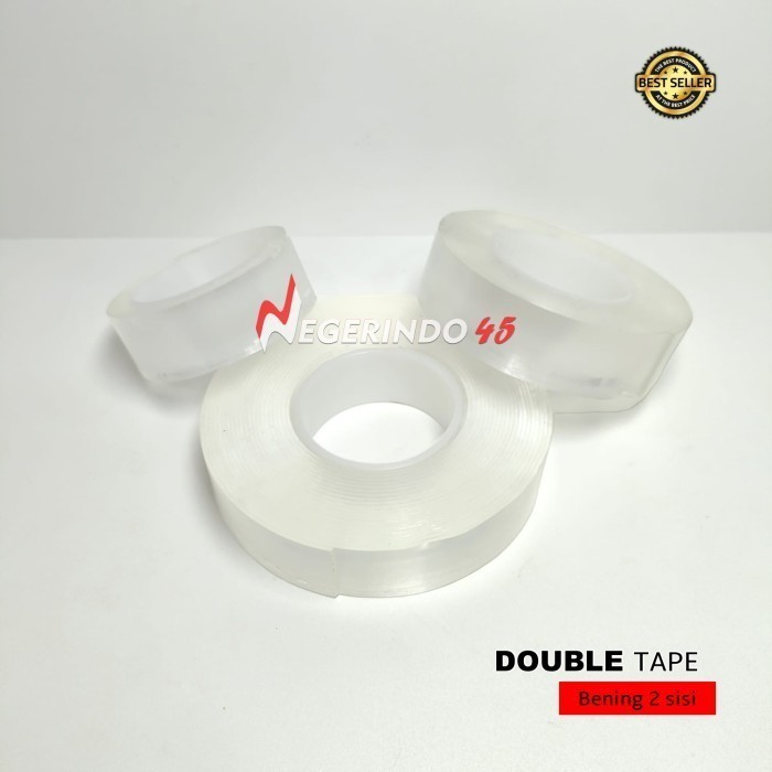 

Double Tape Nano Bening Transparan 3meter Lakban Nano 2 Sisi Bisa COD di Tempat