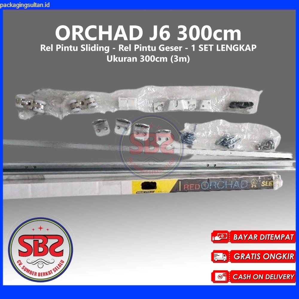 REL SLIDING J6 ORCHAD - Rel Pintu Dorong - Sliding Rail Galvanis - Sliding Track - Rel Pintu 3mtr