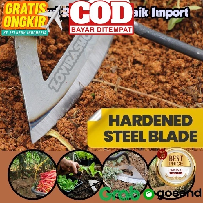 Steel Hardened Hollow Hoe Cangkul Rumput / Gulma Terbaik Import USA DM