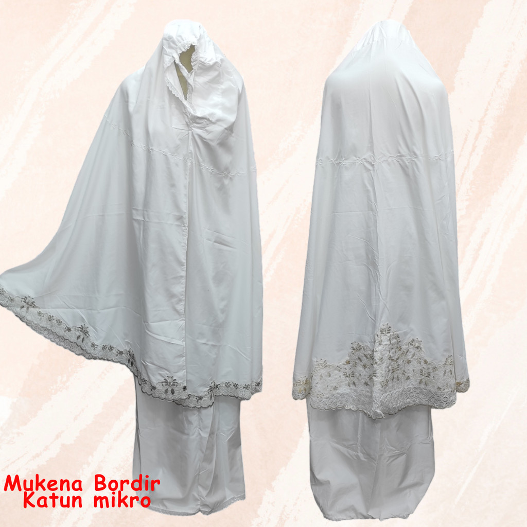 MUKENA BORDIR KATUN MIKRO BORDIR TEMPEL/BORDIR BUKITTINGGI