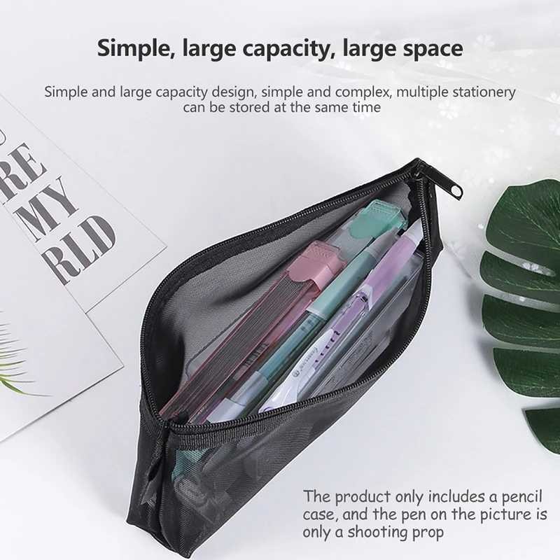 

ZANZAN Tempat Pensil Jaring Mesh Pencil Case Zipper Storage - Z20 ( Mughnii )