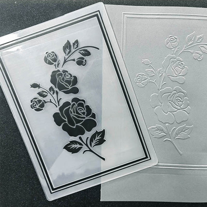 

Transparent Frame Plus Rose Embossed Folder, Diy Paper Cuttings Mold Embossed Plastic Plate Design, Scrapbook, 12.7x17.8cm, 2023