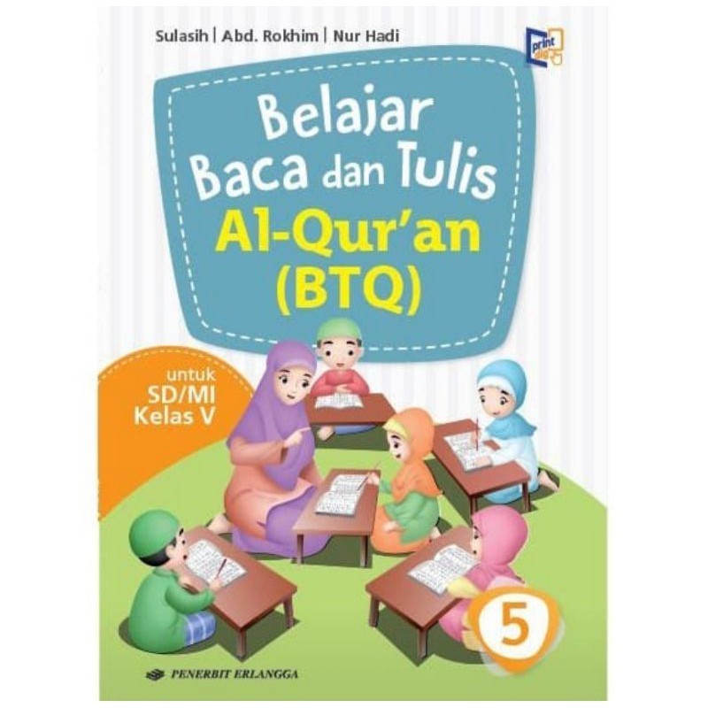 Buku Belajar Baca dan Tulis Alquran BTQ Kelas 5 Erlangga