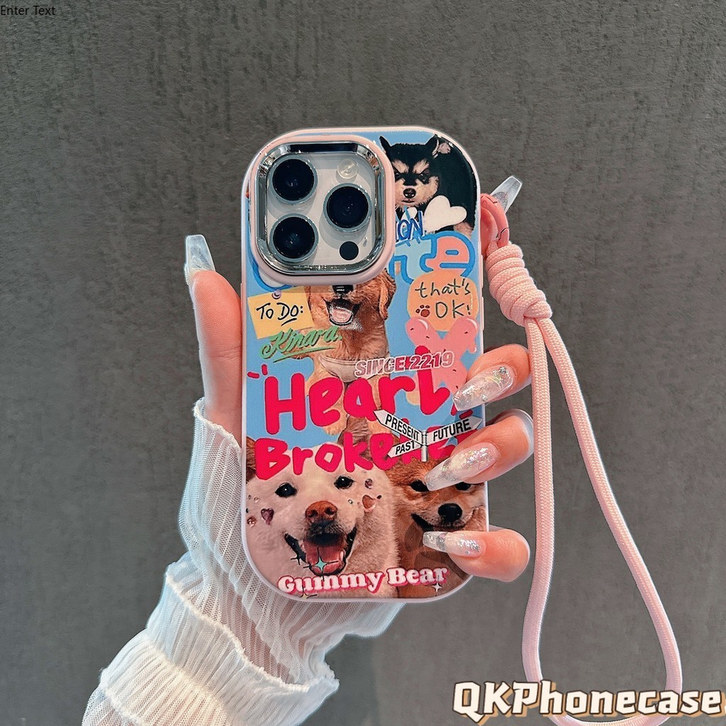 【Bagus Case+Gelang】QKPhonecase TPU Soft Case iPhone Lucu Pink Casing iPhone 11 12 13 14 15 Pro Max X