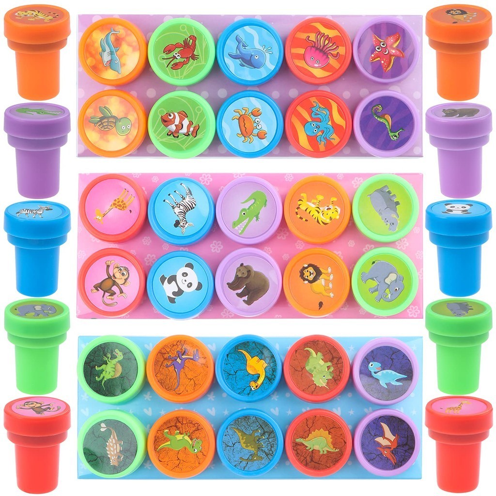 

10pcs/lot Cartoon Round Stamp Toys for Kids Children Kindergarten Reward Stamp Cute Animal Seal Commemorative Stamp Gifts DDJ