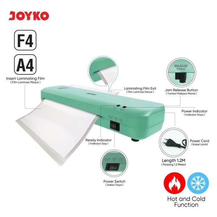 

Laminating Machine / Mesin Laminasi Joyko LM-07CO A4 F4 Folio / Hot & Cold