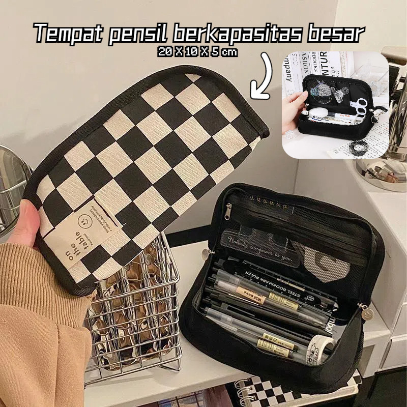 

Tempat Pensil Berkapasitas Besar Kotak Pensil Alat Tulis Kosmetik Dompet Kain Kanvas Tempat Pensil Siswa