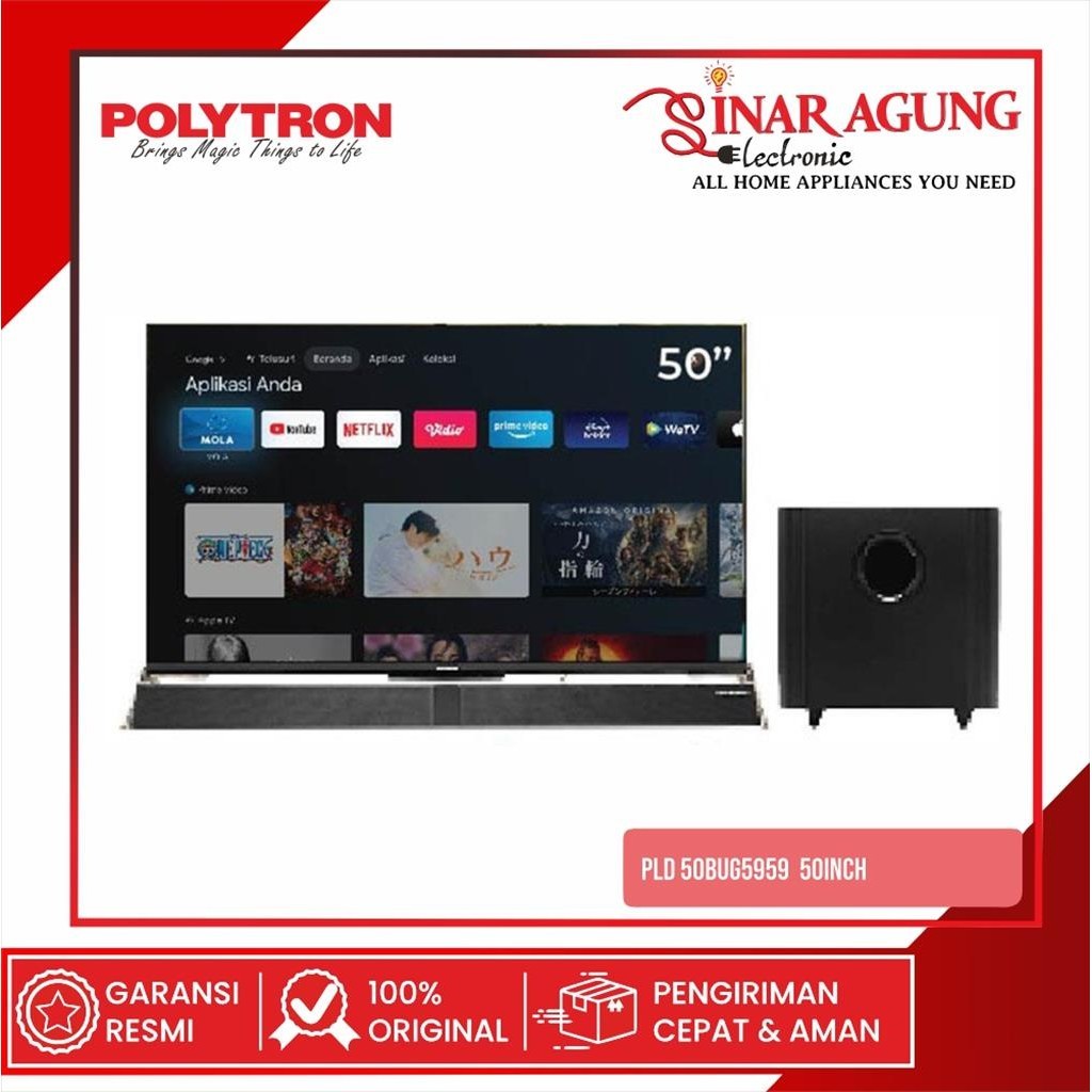 POLYTRON PLD-50BUA8859W / 50BU LED SMART TV ANDROID 50INCH 4K UHD
