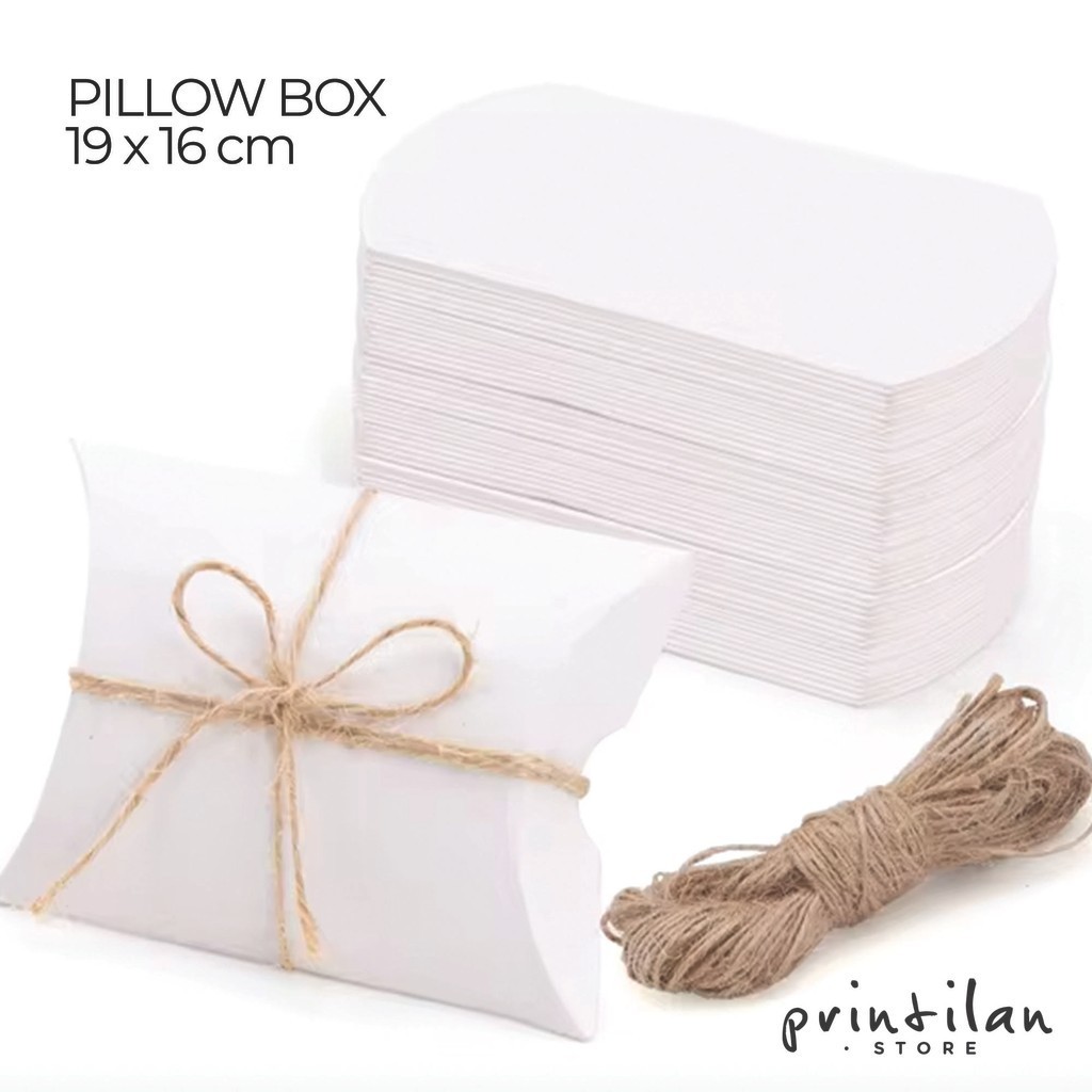 

[Isi 5 pcs] 19x16 PILLOW BOX JUMBO PUTIH / Kotak Bantal Hadiah Tebal Premium