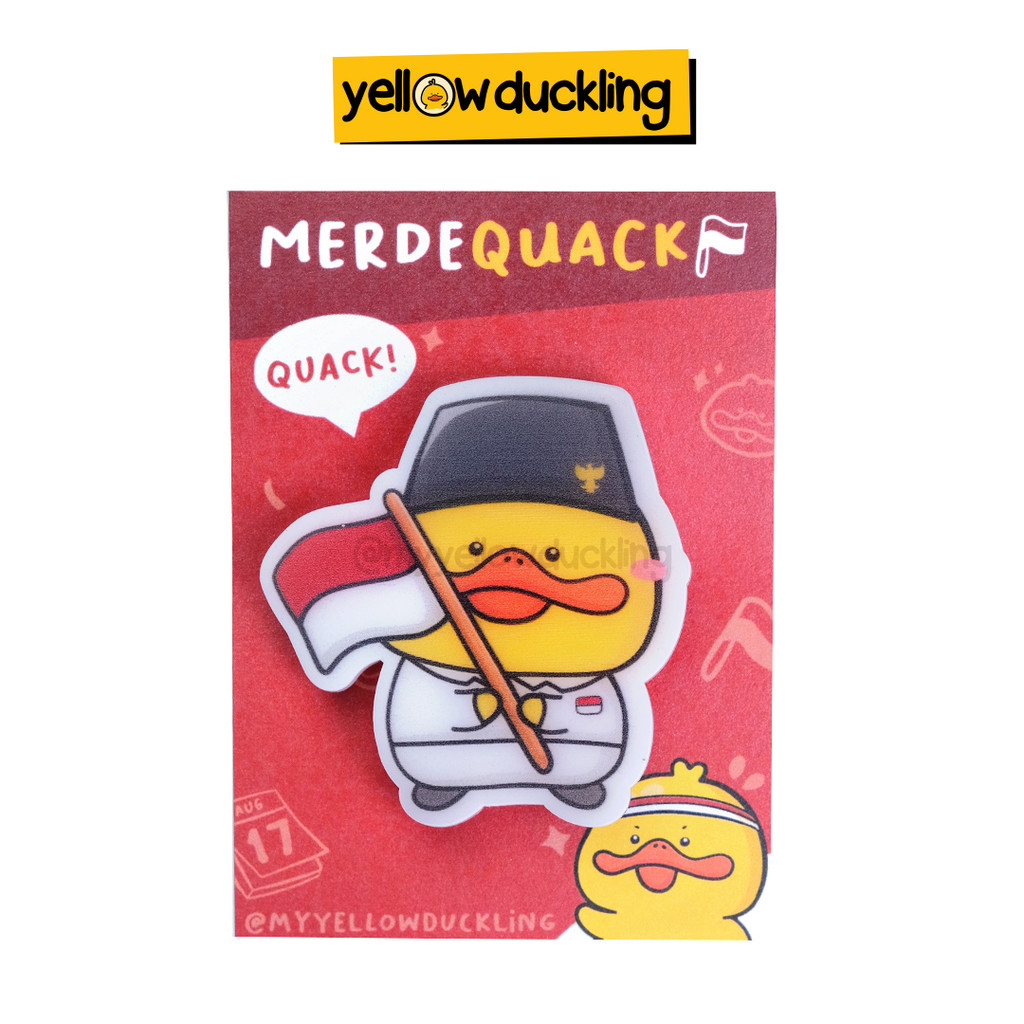 

ACRYLIC PIN - MERDEQUACK SERIES - ITIK KARNO - YELLOW DUCKLING